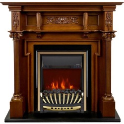 Каминокомплект Oxford - Орех с очагом Aspen Gold