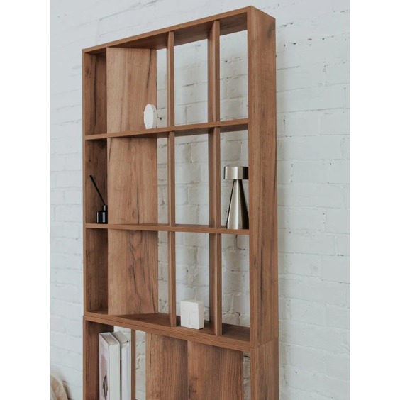 Узкий стеллаж стенки под 45 градусов мини, 800х1054х150 мм, Дуб крафт табак #19