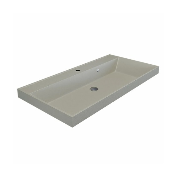 Раковина для ванной кварцевая Uperwood Classic Quartz 90х45х15 см, бежевая матовая, лён #2