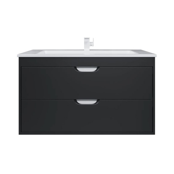 Тумба под раковину для ванной подвесная Uperwood Modul 95х44,4х55 см, черная матовая #1