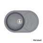 Кухонная мойка врезная из искусственного камня QR 12, Серый, Матовый