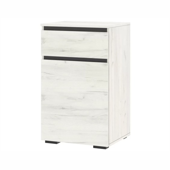 Тумба Гретта 1С1Я Крафт белый-Антрацит (прихожая) #1