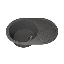 Кухонная мойка кварцевая Uperwood Quartz UPD-02-03, овальная, серая