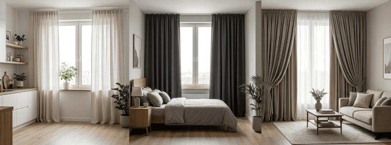 12 тканей для штор: что выбрать для кухни, спальни и гостиной