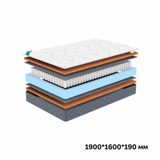 Матрас Natura Vera Double Cocos 415, 160х190х20 см, Чехол из стеганого трикотажа #1