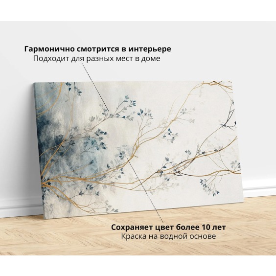 Картина на стену большая на холсте интерьерная "Цветущие ветви" 30х45 см #2