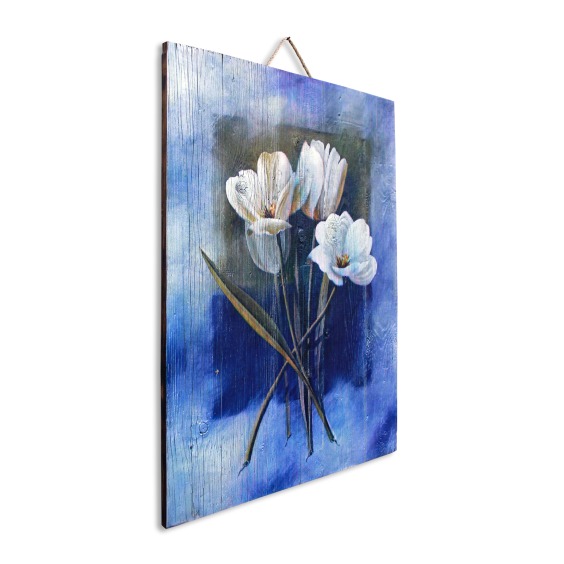 Картина "Белые цветы 3" 50х70 см #2