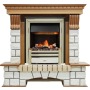 Каминокомплект Pierre Luxe - Дуб / Белый (Высота 1020мм) с очагом Cavendish