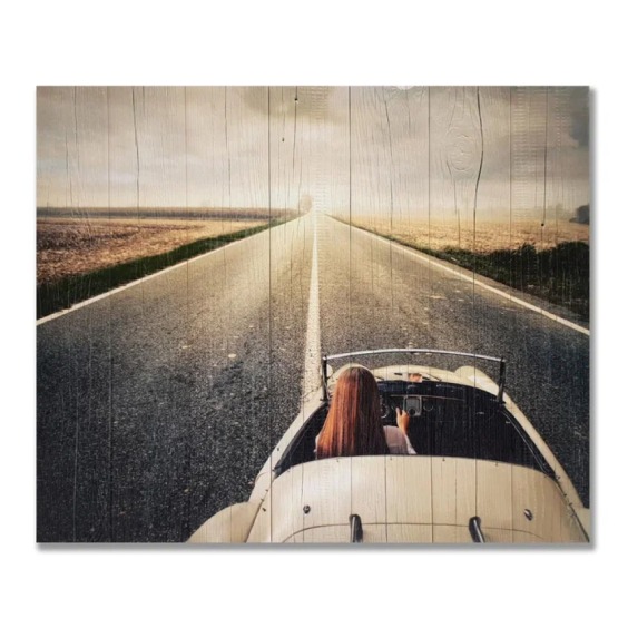 Картина "Девушка в машине" 60х60 см #1