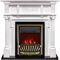 Каминокомплект Oxford - Белый с очагом Aspen Gold