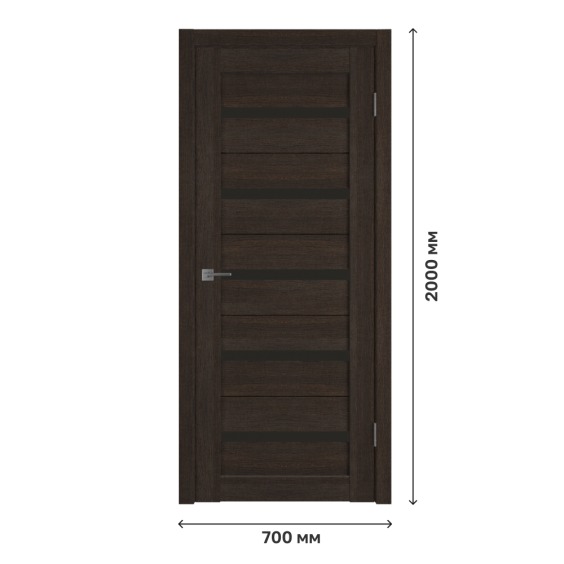 Дверное полотно Atum 7 Wenge со стеклом Black Gloss, 700х2000 мм #1