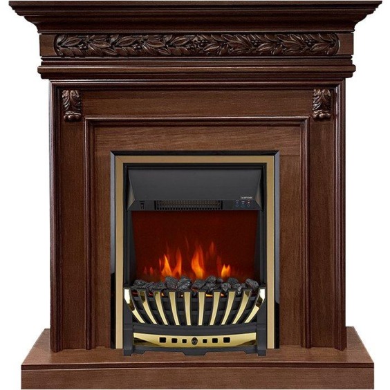 Каминокомплект Valletta - Темный дуб с очагом Aspen Gold #1