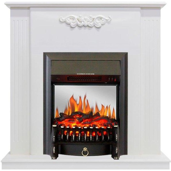 Каминокомплект Lumsden - Белый дуб с очагом Fobos FX M Black #1