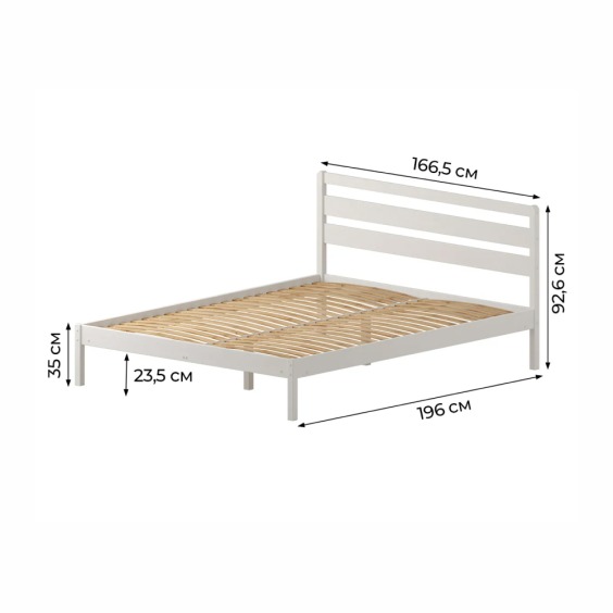 Комплект кровать Лето База 160x190+В3, обработка белый #2 Комплект кровать Лето База 160x190+В3, обработка белый #2