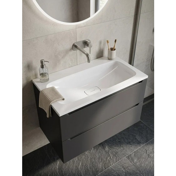 Раковина для ванной Uperwood Smile 80 см, белая глянцевая без отверстия под смеситель #4