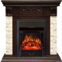 Каминокомплект Luxemburg (каменный) - Сланец/Темный дуб с очагом Majestic FX Black
