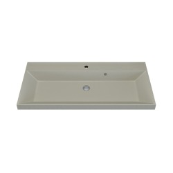 Раковина для ванной кварцевая Uperwood Classic Quartz 100х45х15 см, бежевая матовая, лён