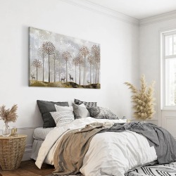 Интерьерная картина "Семья оленей в лесу" на холсте, большая, размер 40х60 см