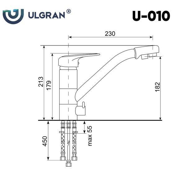 Смеситель для кухни Ulgran U-010-302, цвет песочный #2