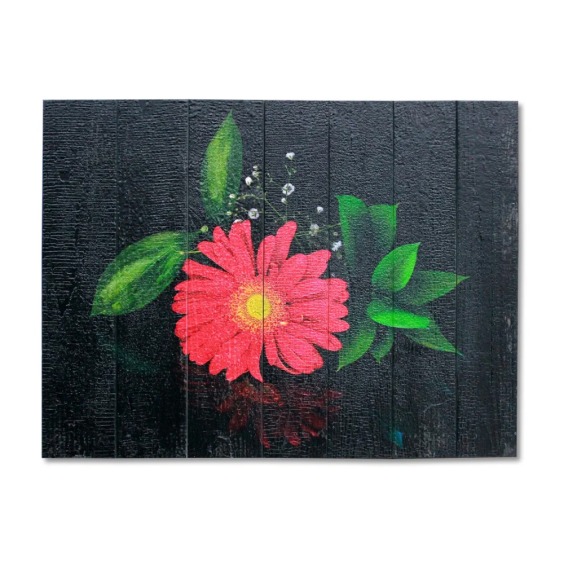 Картина "Алая гербера на черном фоне" 70х50 см #1 Картина "Алая гербера на черном фоне" 70х50 см #1