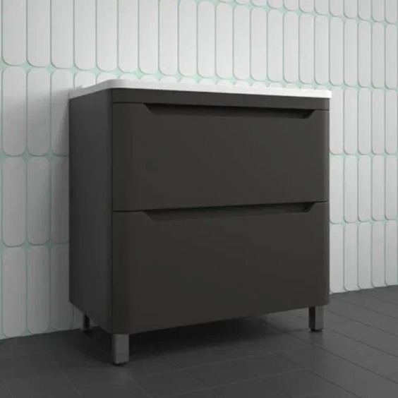 Тумба под раковину для ванной Uperwood Ocean напольная, 80 см, черная, 2 ящика #7