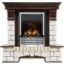 Каминокомплект Pierre Luxe - Темный дуб / Белый (Высота 1020мм) с очагом Flagstaff