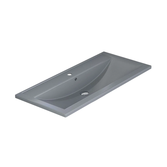 Раковина для ванной кварцевая Uperwood Foster Quartz 100х45,5х17,5 см, серая матовая, бетон #2