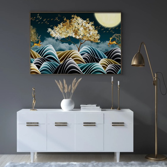 Интерьерная картина "Дюны осень" на холсте, большая, размер 60х90 см #5