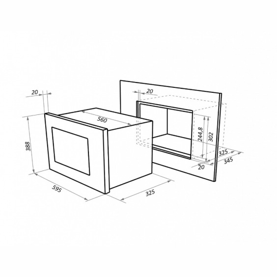 Maunfeld MBMO.20.1PGW встраиваемая микроволновая печь #11