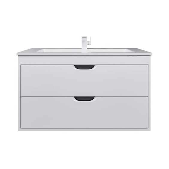 Тумба под раковину для ванной подвесная Uperwood Modul 95х44,4х55 см, белая/графит #1
