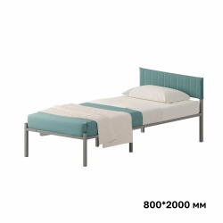 Комплект Лофт кровать 80х200 серая с зеленым чехлом тк 07