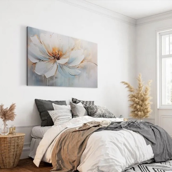 Картина на стену большая на холсте интерьерная "Акварельный цветок", 50х80 см #2