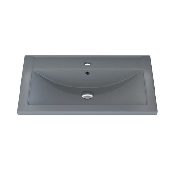 Раковина для ванной кварцевая Uperwood Foster Quartz 70х45,5х17,5 см, серая матовая, бетон #1