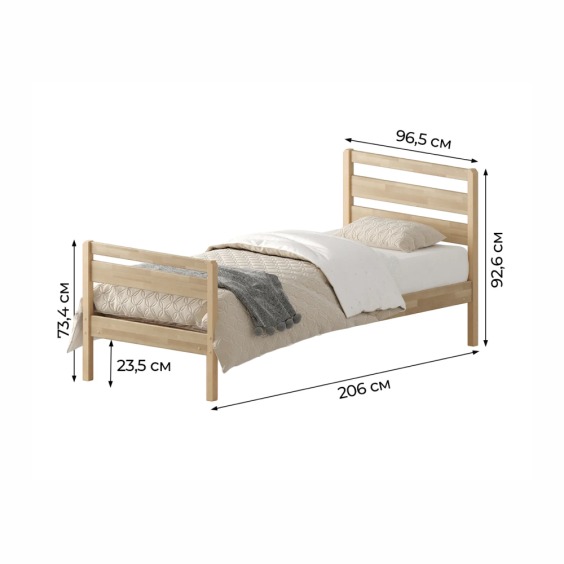 Комплект кровать Лето База 90x200+В3+Н3, без обработки #1