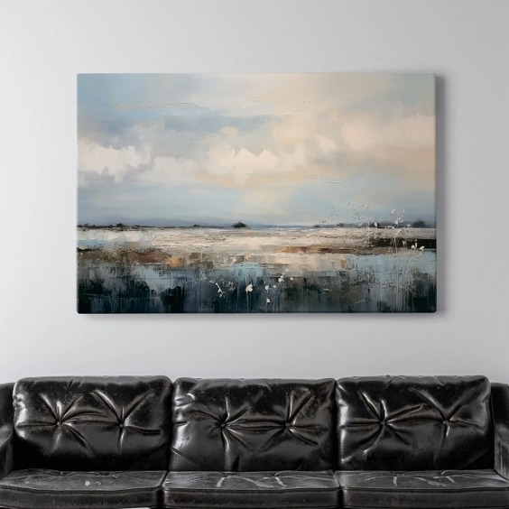 Интерьерная картина "Снежное поле" на холсте, большая, размер 30х45 см #7