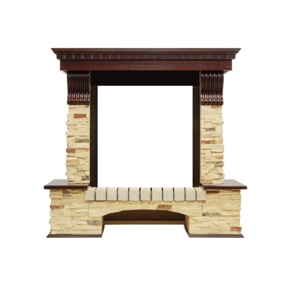 Каминокомплект Pierre Luxe - Темный дуб / Сланец с очагом Aspen Gold #2
