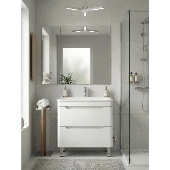 Тумба под раковину для ванной Uperwood Ocean напольная, 80 см, белая, 2 ящика #4