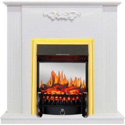 Каминокомплект Capri - Белое дерево делюкс с очагом Fobos FX M Brass
