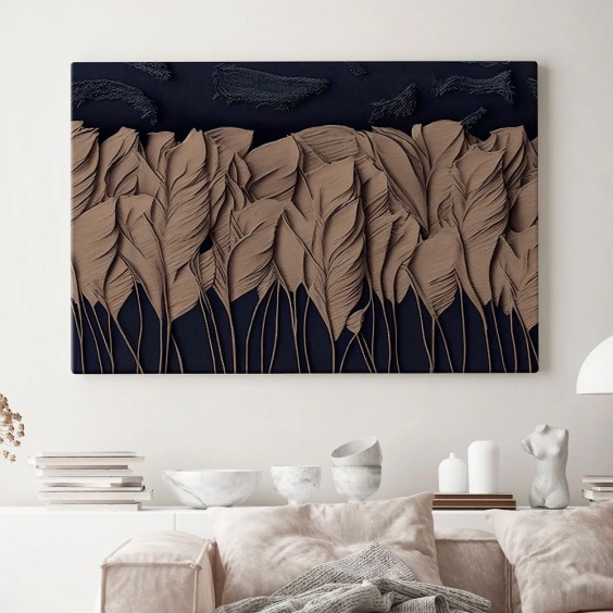 Картина на стену большая на холсте интерьерная "Перья", размер 50х80 см #1