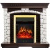 Каминокомплект Glasgow - Темный дуб / Белый с очагом Majestic FX Brass