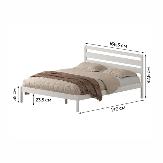 Комплект кровать Лето База 160x190+В3, обработка белый #1 Комплект кровать Лето База 160x190+В3, обработка белый #1