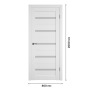 Дверное полотно Atum 7 Snow со стеклом White Cloud, 800х2000 мм