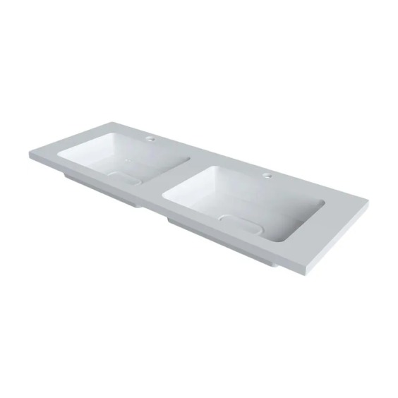 Раковина для ванной Uperwood Modul 122х45х12 см, белая глянцевая #3