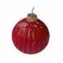 Свеча Wax Christmas ball, ребристый красный шар с золотыми брызгами