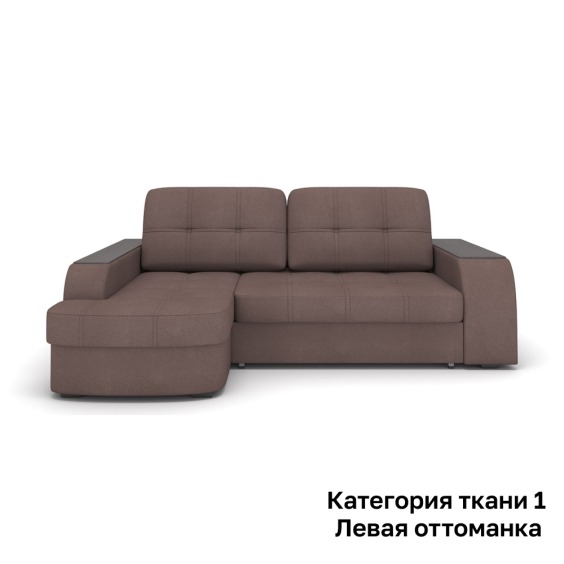 Диван Rivalli Берлин с широким подлокотником, левая оттоманка, категория ткани 1 #1