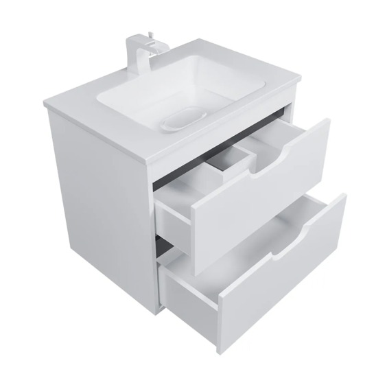 Тумба под раковину для ванной подвесная Uperwood Modul 61х44,4х55 см, белая/графит #3