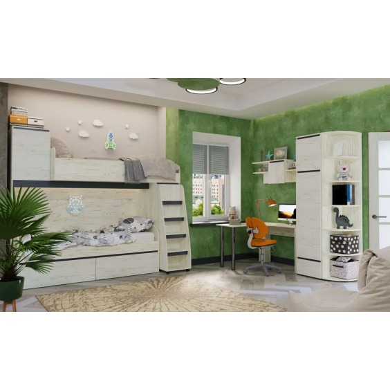 Пенал Гретта Д2С1Я Крафт белый-Антрацит #6 Пенал Гретта Д2С1Я Крафт белый-Антрацит #6