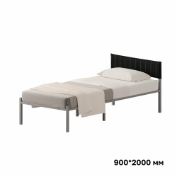 Комплект Лофт кровать 90х200 серая с черным чехлом тк 04