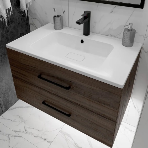 Раковина для ванной кварцевая Uperwood Lagoon Quartz 80х48х14,2 см, белая матовая, жасмин #3