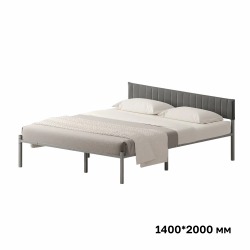 Комплект Лофт кровать 140х200 серая с темно-серым чехлом тк 06